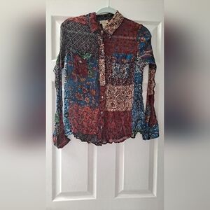 Lucky Brand Patchwork Buttoned Top ( SOLD )